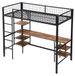 StarTech Stapelbed Multifunctioneel bed 90 x 200 cm Metaal en hout Bureau Planken Opbergruimte Veiligheidsladder met 4 treden