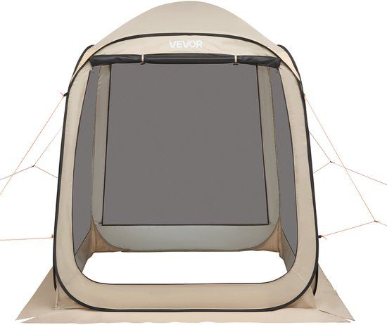 VEVOR Campingtent, 182,88 x 182,88 x 219,4 cm, feesttent voor 4-6 personen, pop-up tent met draagtas, gaaswanden en haringen, voor tuin, terras en buitenactiviteiten, beige