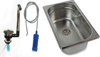 Évier 265x160x100+ robinet, pompe submersible, camping, évier, lavabo, convient aux Volkswagen T4, T5, T6