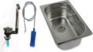 Évier 265x160x100+ robinet, pompe submersible, camping, évier, lavabo, convient aux Volkswagen T4, T5, T6