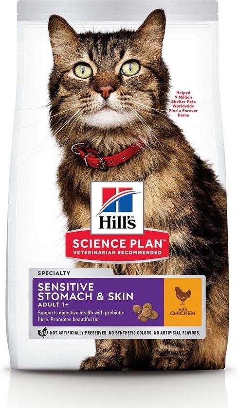 Hills - Kat Droogvoer - Science Plan Sensitive Stomach & Skin - Kip & Rijst - 1,5 kg