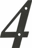 AMIG Huisnummer 4 - massief gesmeed staal - 10cm - zwart
