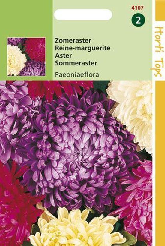 Hortitops Zaden - Callistephus Chinensis Pioenbloemige Reuzen Gemengd