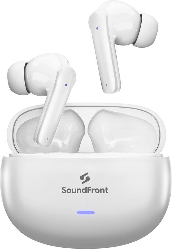 SoundFront Ultimate Draadloze Oordopjes - Bluetooth 5.3 - Active Noise Cancelling - Wit