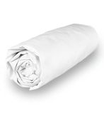 Soleil d'ocre Percale Cotton Fitted Sheet 200 x 200 cm White