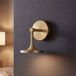 Elstead Applique murale LED Issa, dorée, hauteur 20 cm, métal, IP44