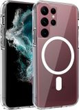 Cool Mobile Cover for Samsung S908 Galaxy S22 Ultra - Pink/Transparent Silicone Back Cover with MagSafe