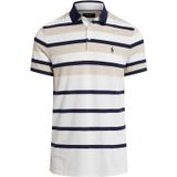 RALPH LAUREN Polo gestrickt Performance Pique, weiß/schwarz/beige