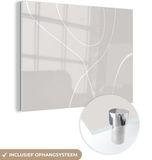 MuchoWow® Glass Painting 80x60 cm - Acrylic Glass Painting - Line Art - Abstract - Pastel - Photo on Glass - Paintings