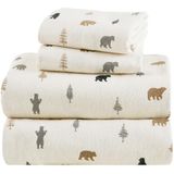 Comfort Spaces 100% katoenen flanellen lakens kingsize formaat, ultrazacht, gezellig flanellen lakenset met 35,6 cm elastische zak, geschikt voor matrassen tot 16 inch, nieuwigheid warm flanellen