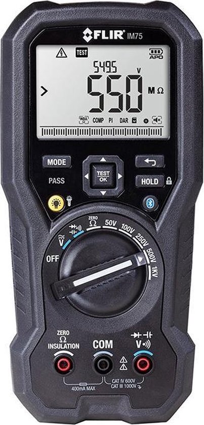 Flir IM75: multimeter en isolatiemeter Isolatiemeter en multimeter in 1