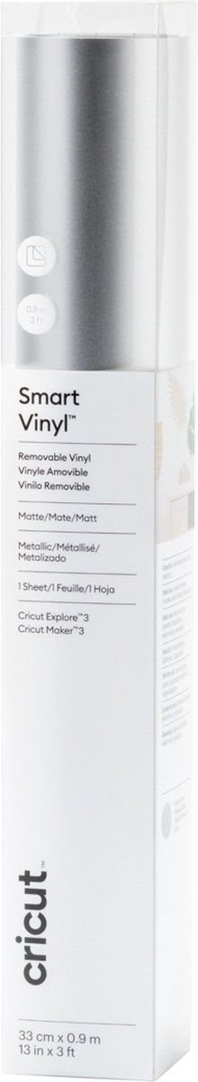 CRICUT Smart Vinyl - Verwijderbaar - Mat Zilver - 33x91cm