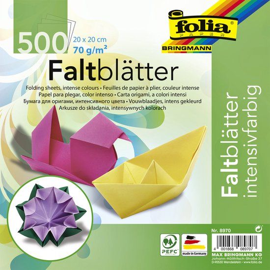 Folia Vouwblaadjes - 20x20cm - Assorti - 500 vel