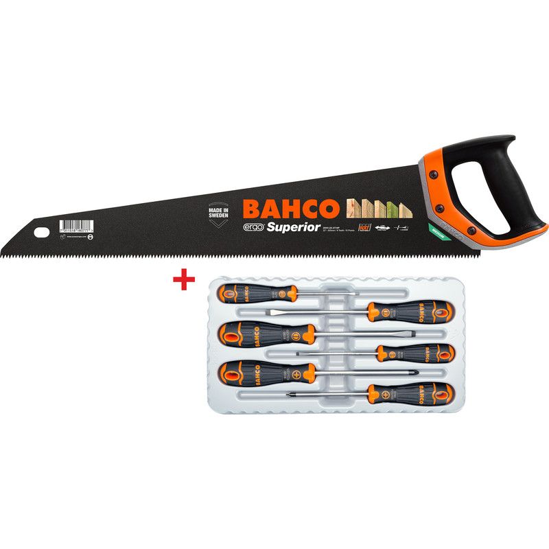 Bahco Superior 2600 handzaag + schroevendraaier set 550mm
