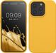 kwmobile Case voor iPhone 15 Pro - Slank TPU-Hoesje met Zachte Afwerking - In honinggeel