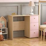 Junior Vida Neptune Bureau met 3 laden (roze en eiken)