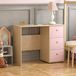 Junior Vida Neptune Bureau met 3 laden (roze en eiken)