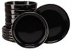 CreaTable, 24785 Nordic Festive Black service de table 12 pièces en grès pour 6 personnes, lavable au lave-vaisselle et au micro-ondes, production de qualité