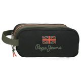 Pepe Jeans Ponder Pennenetui met 3 vakken, zwart, 22 x 10 x 9 cm, polyester, van Joumma Bags, Zwart, Eén maat, Drievoudig etui