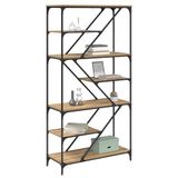 vidaXL Boekenplank - 9-laags - 91 x 36 x 176 cm - Bewerkt hout - Artisan Eiken