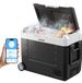 VEVOR Auto-Koelkast, DC 12/24V AC100-240V Compressor Elektrische Koeler, -20°C tot 20°C Vrachtwagenkoelkast met App-Bediening, Wielen & Dubbele Zone, 45L Auto-Koeler voor Rvs, Boten, Kampen, Vissen