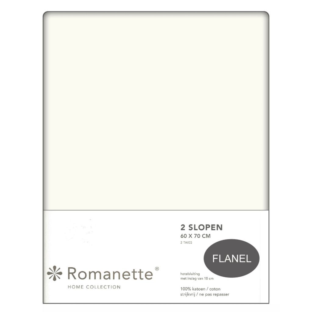 Romanette Flanel Kussenslopen (set van 2) - Beige - 60 x 70 cm