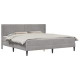vidaXL Bedframe met matras, lichtgrijs, 180 x 200 cm, fluweel