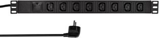 LogiLink PDU8A01 Stekkerdoos 19 pouces - Noir - 8 voies avec protection contre les surtensions