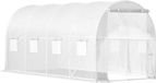 Markenlos Wan GmbH Witte Moestuin Kas - Professioneel - Waterdicht - Met Ramen - Walk-in - 215 cm Hoog