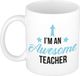 Bellatio Decorations Cadeau koffie/thee mok voor leraar - blauw - 300 ml - Meester en juffen dag