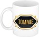 Bellatio Decorations Naam cadeau mok - heren - Tommie - gouden embleem - 300 ml - meester - bedankje - afscheid