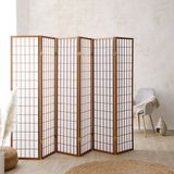 Homestyle4u Kamerscherm - 264x175 cm - bruin - 6-delig - Shoji