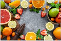 Merkloos / Sans marque Poster - Cirkel van Verschillende Fruitsoorten - 90x60 cm - Glanzend
