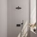 BRAUER Black Edition Doucheset thermostatische inbouw - drukknoppen - SET 50 - 30cm hoofddouche - rechte muurarm - staaf handdouche - doucheslang - wandaansluitbocht - noir mat 5-S-161
