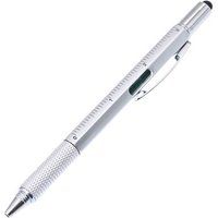 Totalcadeau Multifunctioneel doe-het-zelf pen 6 in 1 pen, waterpas, liniaal, stylus