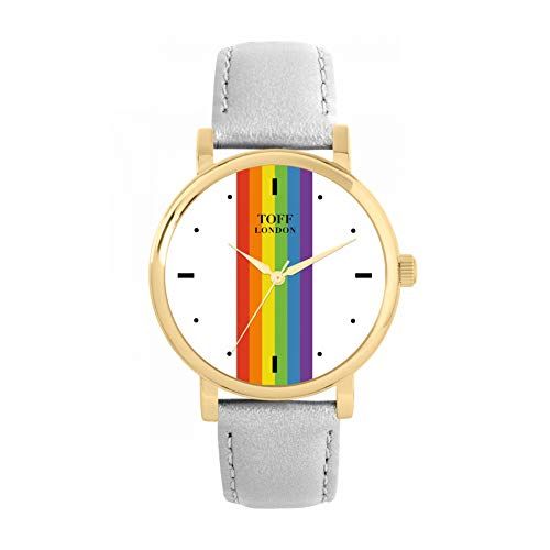 Toff London Pride Lineair horloge met witte stokken - 5059656042198