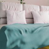 Soleil d'ocre Adele Sprei Bankovertrek Katoen Laguneblauw 180 x 220 cm