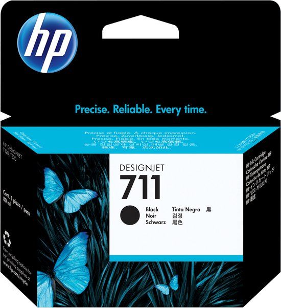 HP 711 Zwarte DesignJet inktcartridge - 80 ml - CZ133A