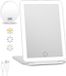 Winng B.V. Miroir de maquillage avec éclairage - Miroir de voyage LED avec éclairage rechargeable - 3 modes d'éclairage dimmables - Pliable - Miroir de maquillage grossissant 10x - Miroir pliable/miroir de sac/miroir de maquillage - Portable - Blanc