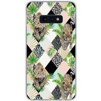 Samsung Galaxy S10e leopard losange bedrukt siliconen hoesje