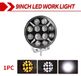lampe de travail LED - Lampe tout-terrain ronde - 1 pièce, 22,9 cm - Clignotant - Faisceau combiné - 6500 K - IP68