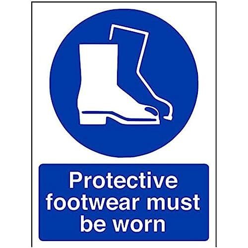 V Safety VSafety beschermende schoenen moeten worden gedragen in dit gebied PPE teken - 150mm x 200mm - 1mm Rigid Plastic