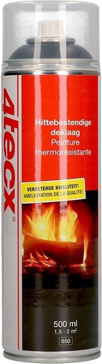 4Tecx Spray Hightemp Ral9005 Zwart500Ml