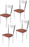 t m c s Tommychairs Elegance - Eetkamerstoelen - Set van 4 - Chroom & Kersenhout