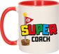 Bellatio Decorations Cadeau koffie/thee mok voor coach/mentor - rood - super coach - 300 ml
