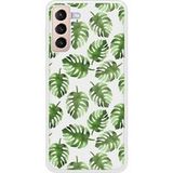 Samsung Galaxy S21 Feuilles de monstera Verstevigd hoesje met sublimatie bedrukking