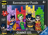 Ravensburger kinderpuzzel 03070 - Batgirl, Joker, Batman, Robin - vloerpuzzel met 60 grote puzzelstukken, voor kleine Batman-fans vanaf 4 jaar