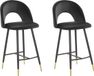 Beliani FALTON - Barkruk - Zwart - Fluweel - Set van 2 - Retro & Vintage