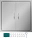 Merkloos / Sans marque Famanu BBQ Toegangsdeur - Dubbele Deur - Buitenkeuken 61x61 cm - RVS
