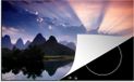Merkloos KitchenYeah® Inductie beschermer 77x51 cm - Weergave van het landschap bij Guilin, China - Inductie kookplaat accessoire - Vinyl